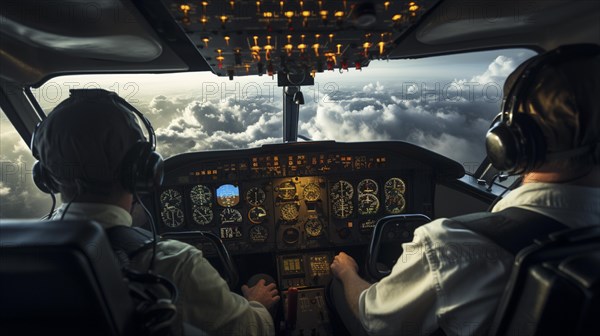 View from the cockpit with 2 pilots