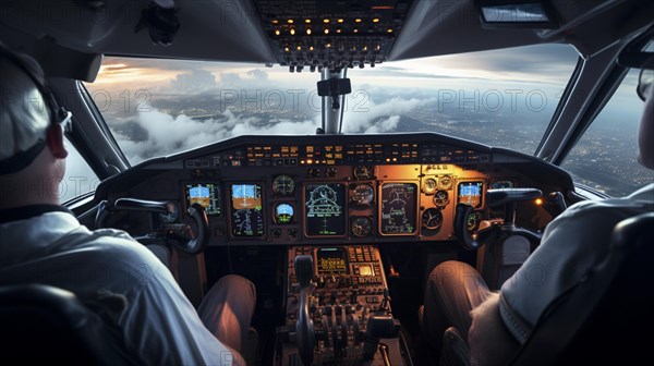 View from the cockpit with 2 pilots