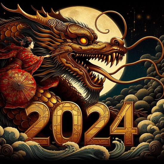 Happy Chinese new year 2024 poster card