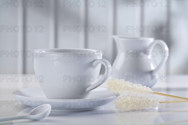 Composition of the white coffee accessories