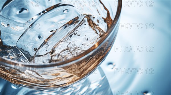 Close-up of a glass of water with ice cubes