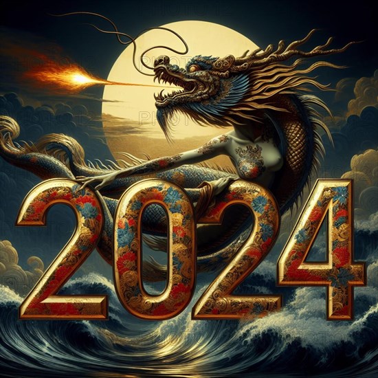 Happy Chinese new year 2024 poster card