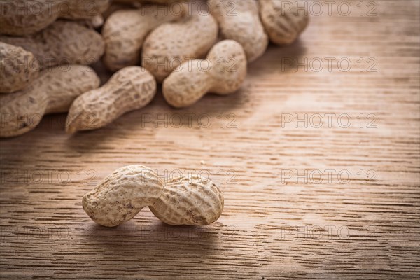 Peanut and stack on wooden board