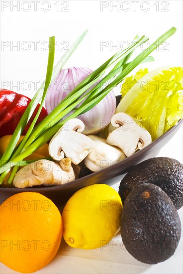 Assorted fresh vegetables and fruits