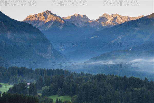 Stillachtal with early morning fog