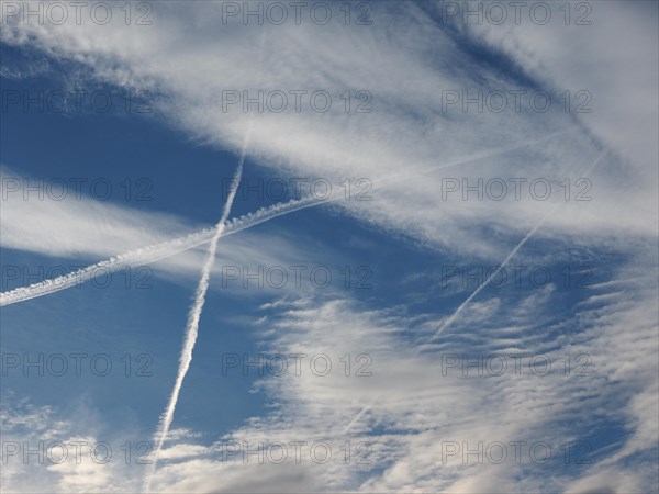 Plane trails in the sky