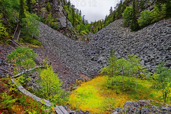 Isokuru gorge with scree-covered slopes