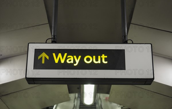 Way out exit sign in London tube