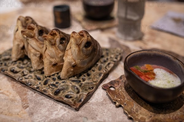 Pacu heads and the Auges de Amazonia dish made from pacu