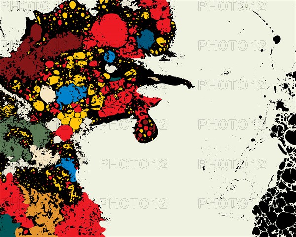 Rooster grunge abstract vector illustration