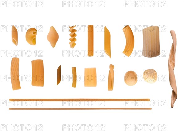 Traditional Italian pasta isolated over white