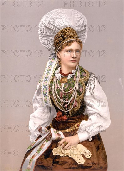 Girl in local traditional costume