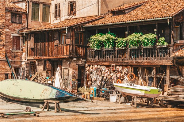 Fisherman's house in Venice. Tourism and travel concept. Italian architecture.