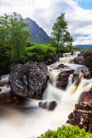 Waterfall under Buachaille Etive Mor