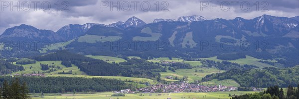 Panorama from the Wittelsbacher Hoehe to Altstaedten in the Illertal