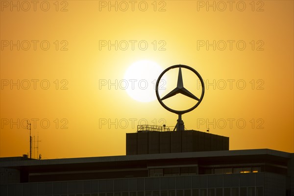 Mercedes star on Mercedes Benz building in Stuttgart-Untertuerkheim