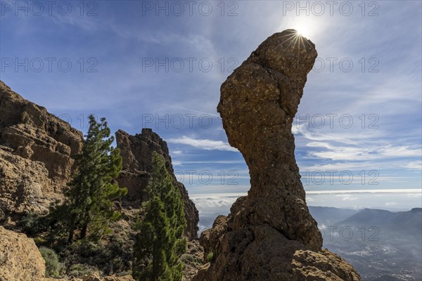 Mushroom rock with sunshine