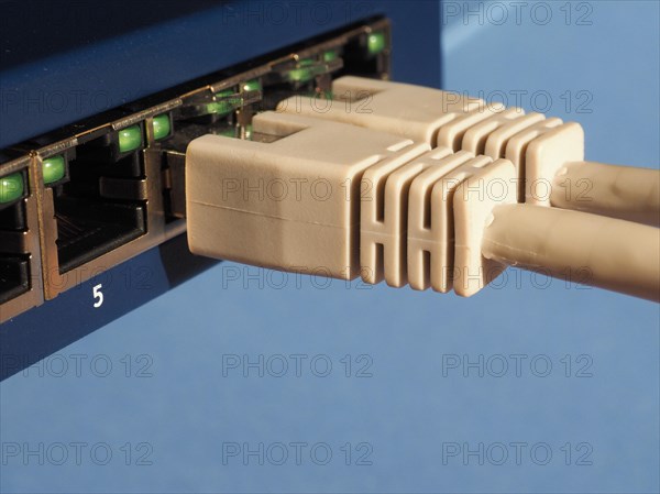 Modem router switch with RJ45 ethernet plug ports