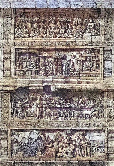 Relief of the temple of Borobudur