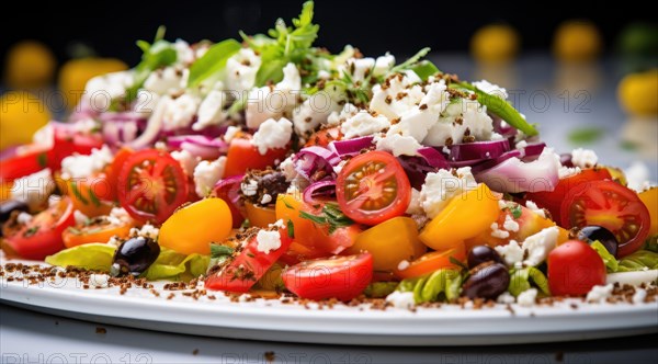 Greek salad with feta cheese