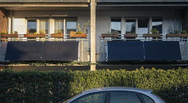 Balcony power plant Solar power plant on a balcony in Duesseldorf