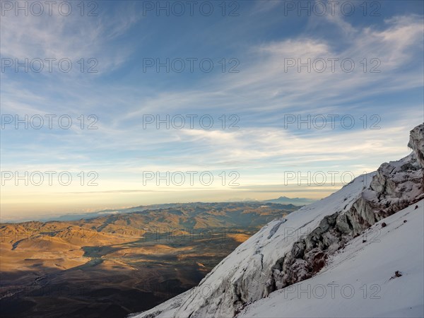 View over the Chimborazo glacier to the mountainous plateau