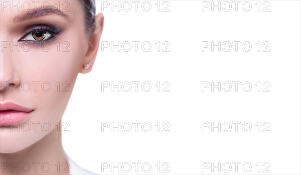 Close-up portrait of a girl. The concept of the beauty industry