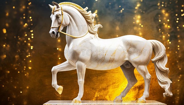 Proud white stallion
