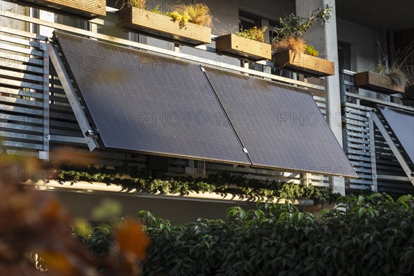 Balcony power plant Solar power plant on a balcony in Duesseldorf