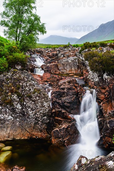 Waterfall under Buachaille Etive Mor