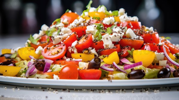 Greek salad with feta cheese