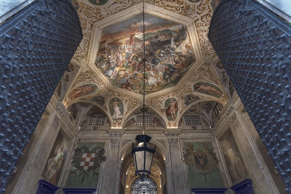 Ceiling frescoes in the entrance hall of Palazzo Cattaneo Adorno