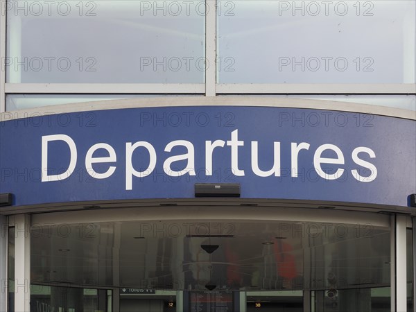 Departures door at airport