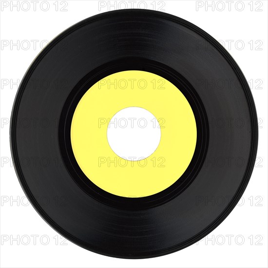 Vinyl record with yellow label