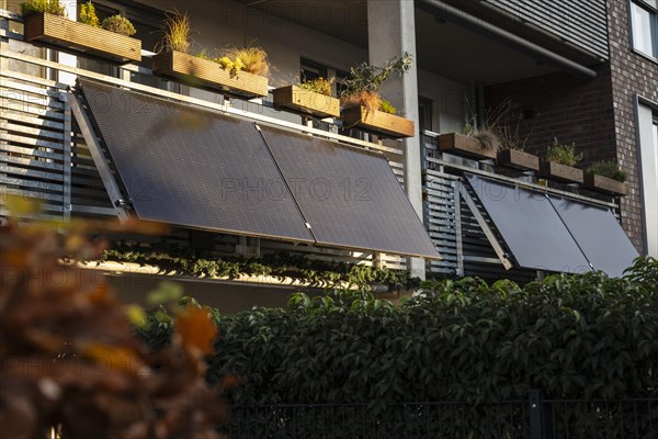 Balcony power plant Solar power plant on a balcony in Duesseldorf