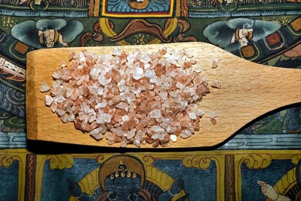 Coarse unrefined natural pink table salt from the Punjab region