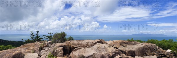 Panorama with granite rock