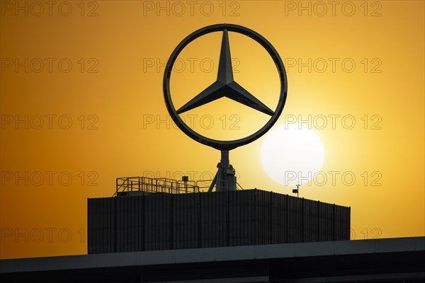 Mercedes star on Mercedes Benz building in Stuttgart-Untertuerkheim