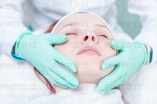 Portrait of a woman's face with problem skin. Peeling procedure. Natural beauty.