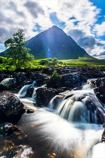 Waterfall under Buachaille Etive Mor