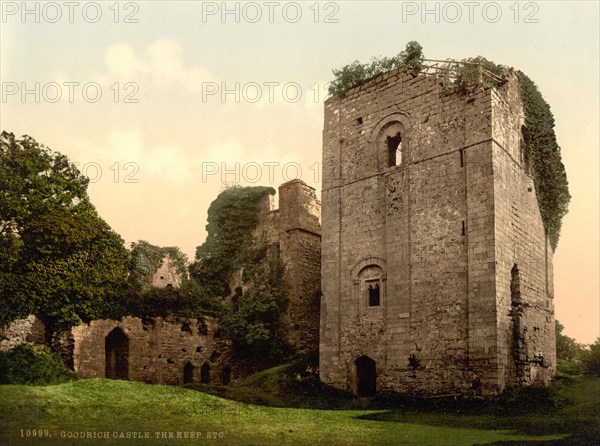 Goodrich Castle is a medieval castle ruin from Norman times