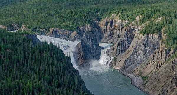 Aerial view of Virginia Falls