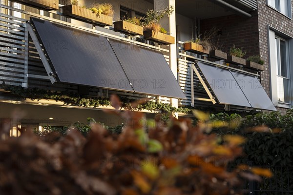 Balcony power plant Solar power plant on a balcony in Duesseldorf