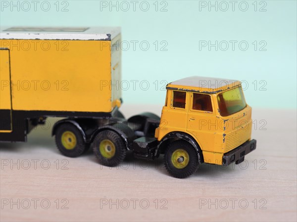 Yellow toy lorry