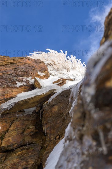 Natural ice sculptures created by ice in sierra nevada