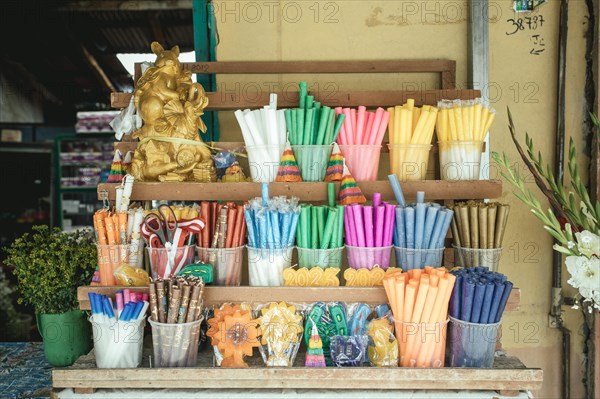 Different coloured candles