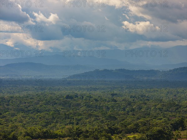 Dark clouds over the Amazon rainforest