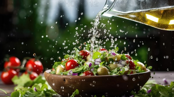 Fresh vegetable salad with cherry tomatoes