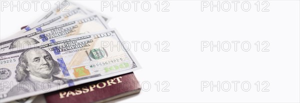 Cash notes and passport. Tourism concept.