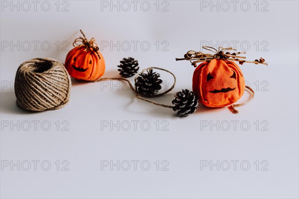 Orange fabric pumpkins